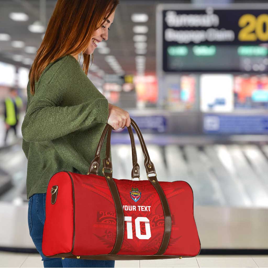 Custom Mate Ma'a Tonga Rugby Travel Bag Ngatu Tribal Motifs Sporty Style LT03 - Polynesian Pride