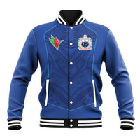 Custom Samoa Rugby Baseball Jacket Tatau Tribal Motifs Sporty Style LT03 Unisex Blue - Polynesian Pride