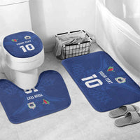 Custom Samoa Rugby Bathroom Set Tatau Tribal Motifs Sporty Style LT03 Mat Set Only (3 pcs) One Size Blue - Polynesian Pride