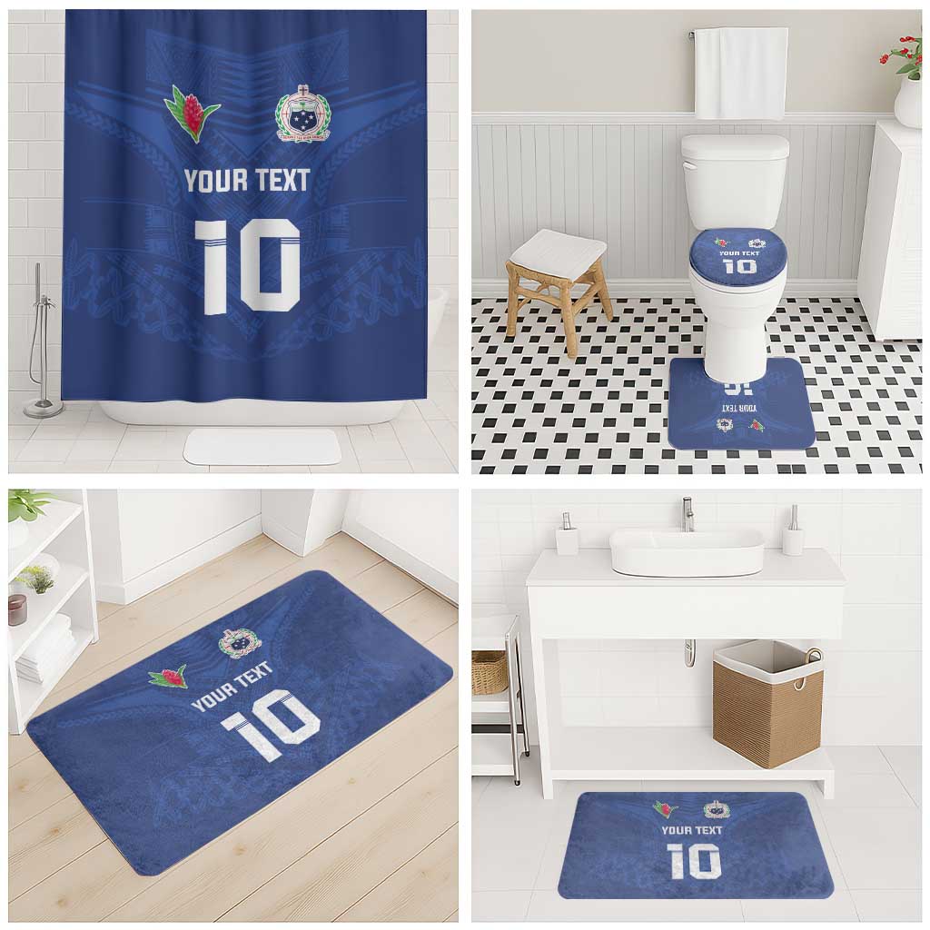Custom Samoa Rugby Bathroom Set Tatau Tribal Motifs Sporty Style LT03 - Polynesian Pride