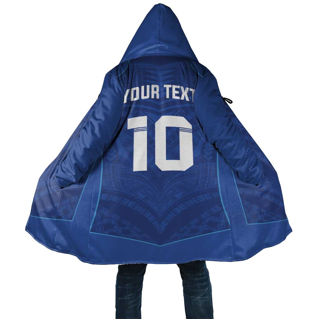 Custom Samoa Rugby Cloak Tatau Tribal Motifs Sporty Style LT03 Unisex Blue - Polynesian Pride