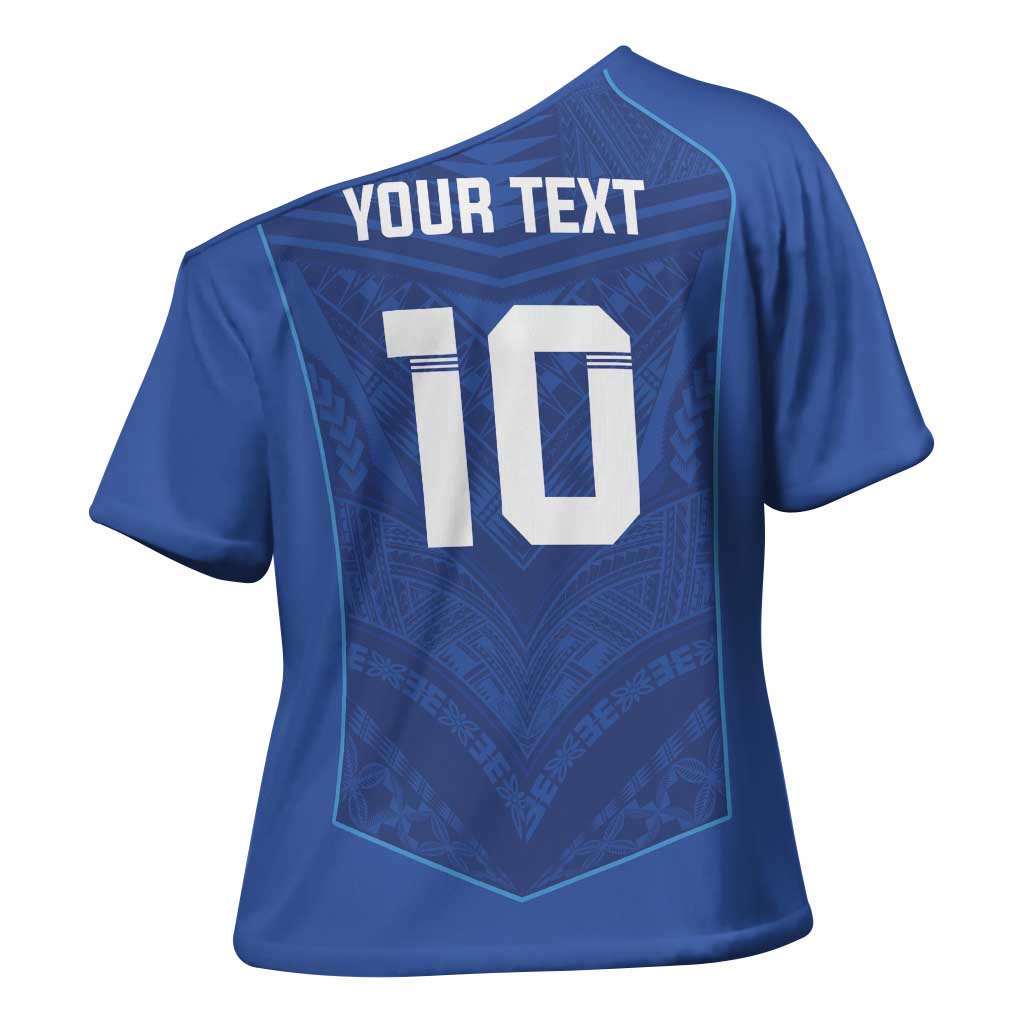 Custom Samoa Rugby Cross Shoulder Shirt Tatau Tribal Motifs Sporty Style LT03 - Polynesian Pride