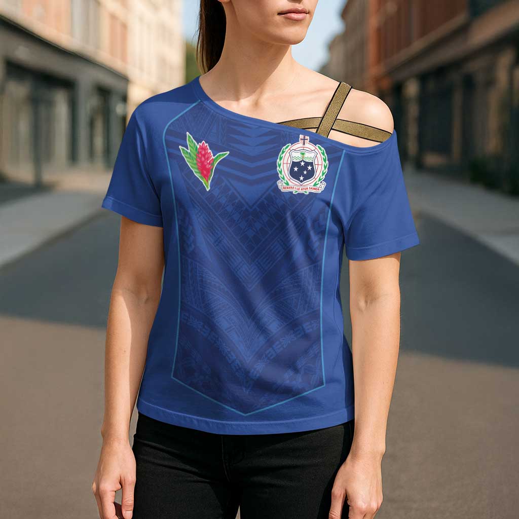 Custom Samoa Rugby Cross Shoulder Shirt Tatau Tribal Motifs Sporty Style LT03 - Polynesian Pride