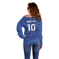 Custom Samoa Rugby Off Shoulder Sweater Tatau Tribal Motifs Sporty Style LT03 - Polynesian Pride