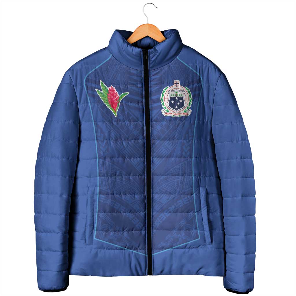 Custom Samoa Rugby Padded Jacket Tatau Tribal Motifs Sporty Style LT03 - Polynesian Pride