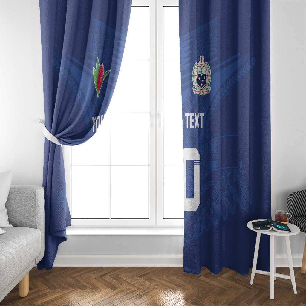 Custom Samoa Rugby Window Curtain Tatau Tribal Motifs Sporty Style LT03 - Polynesian Pride