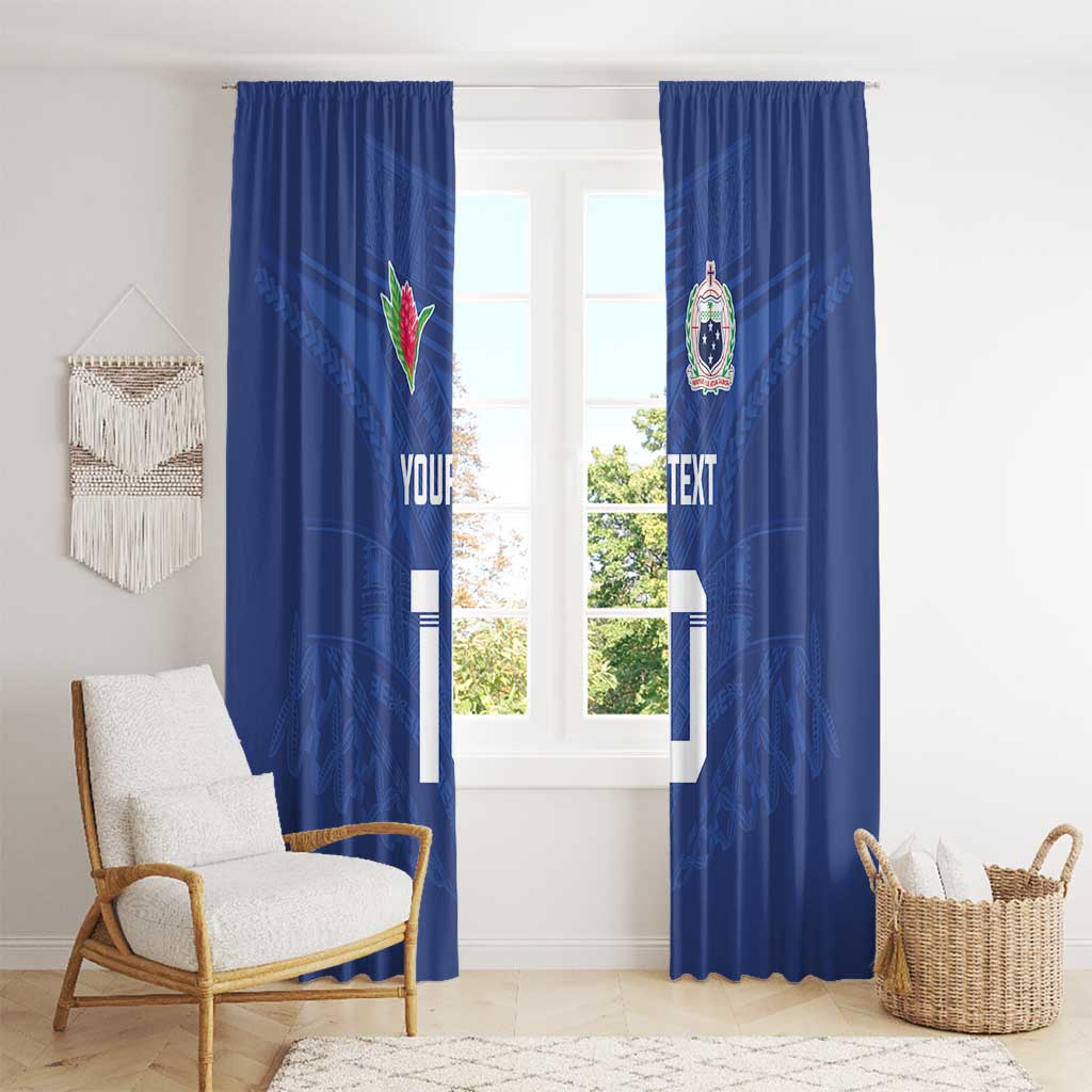 Custom Samoa Rugby Window Curtain Tatau Tribal Motifs Sporty Style LT03 - Polynesian Pride