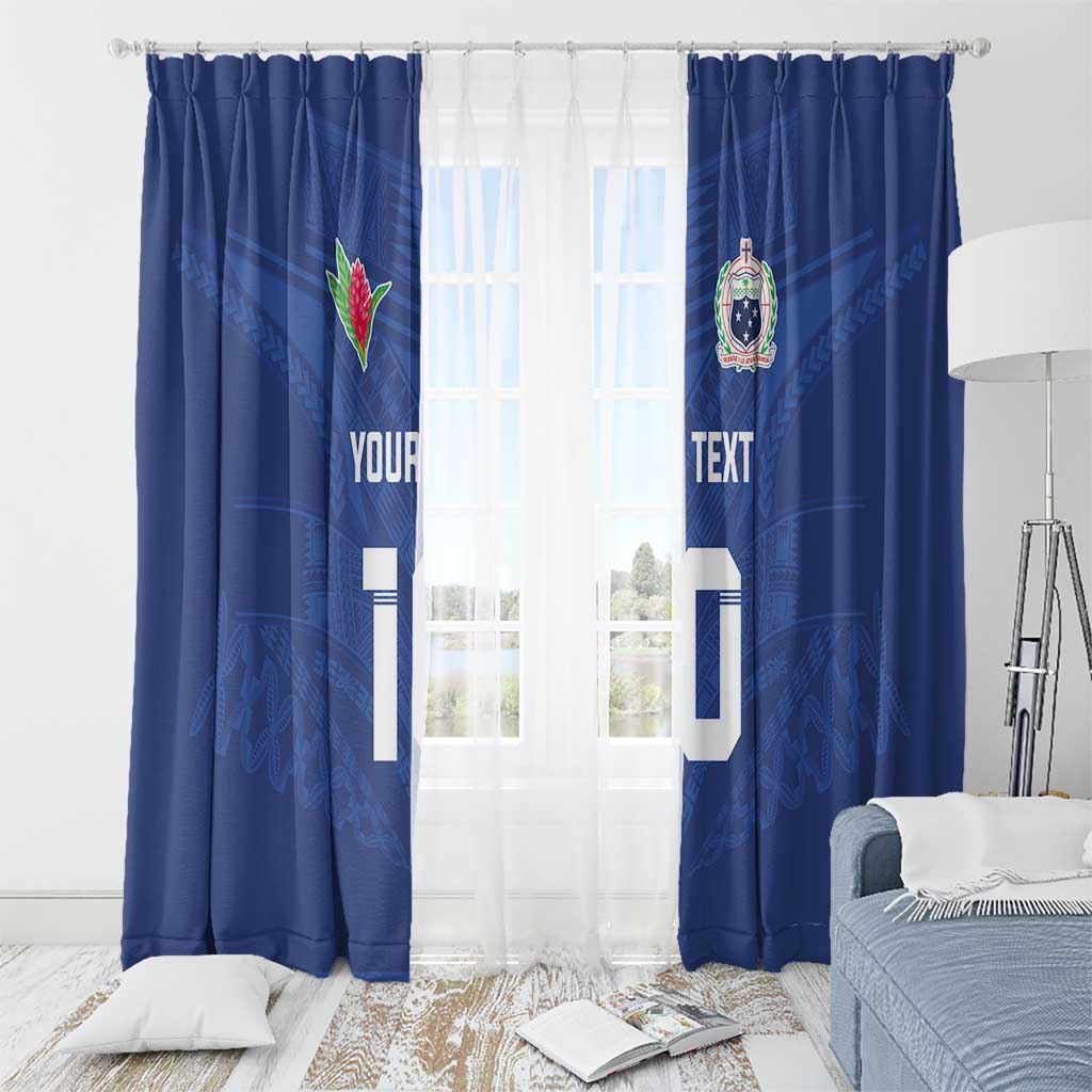 Custom Samoa Rugby Window Curtain Tatau Tribal Motifs Sporty Style LT03 - Polynesian Pride