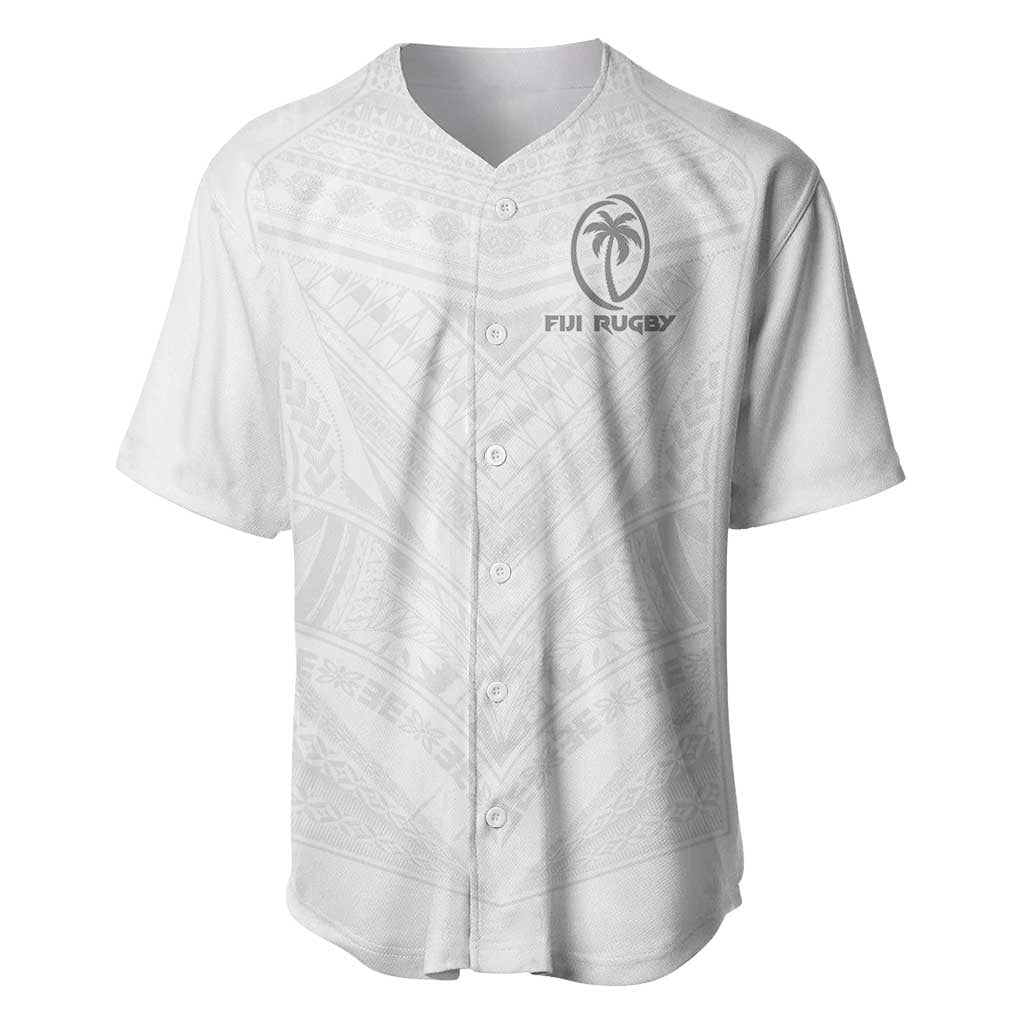 Custom Fiji Rugby Baseball Jersey Tapa Tribal Motifs Sporty Style LT03 White - Polynesian Pride