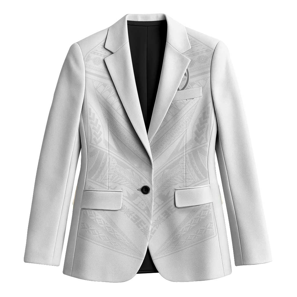 Custom Fiji Rugby Blazer Tapa Tribal Motifs Sporty Style LT03 Unisex White - Polynesian Pride