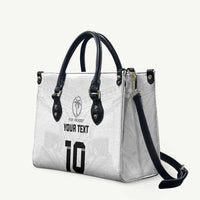 Custom Fiji Rugby Leather Bag Tapa Tribal Motifs Sporty Style LT03 White - Polynesian Pride