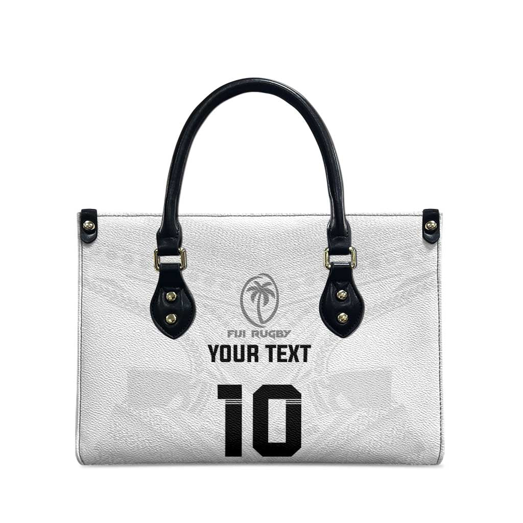Custom Fiji Rugby Leather Bag Tapa Tribal Motifs Sporty Style LT03 - Polynesian Pride