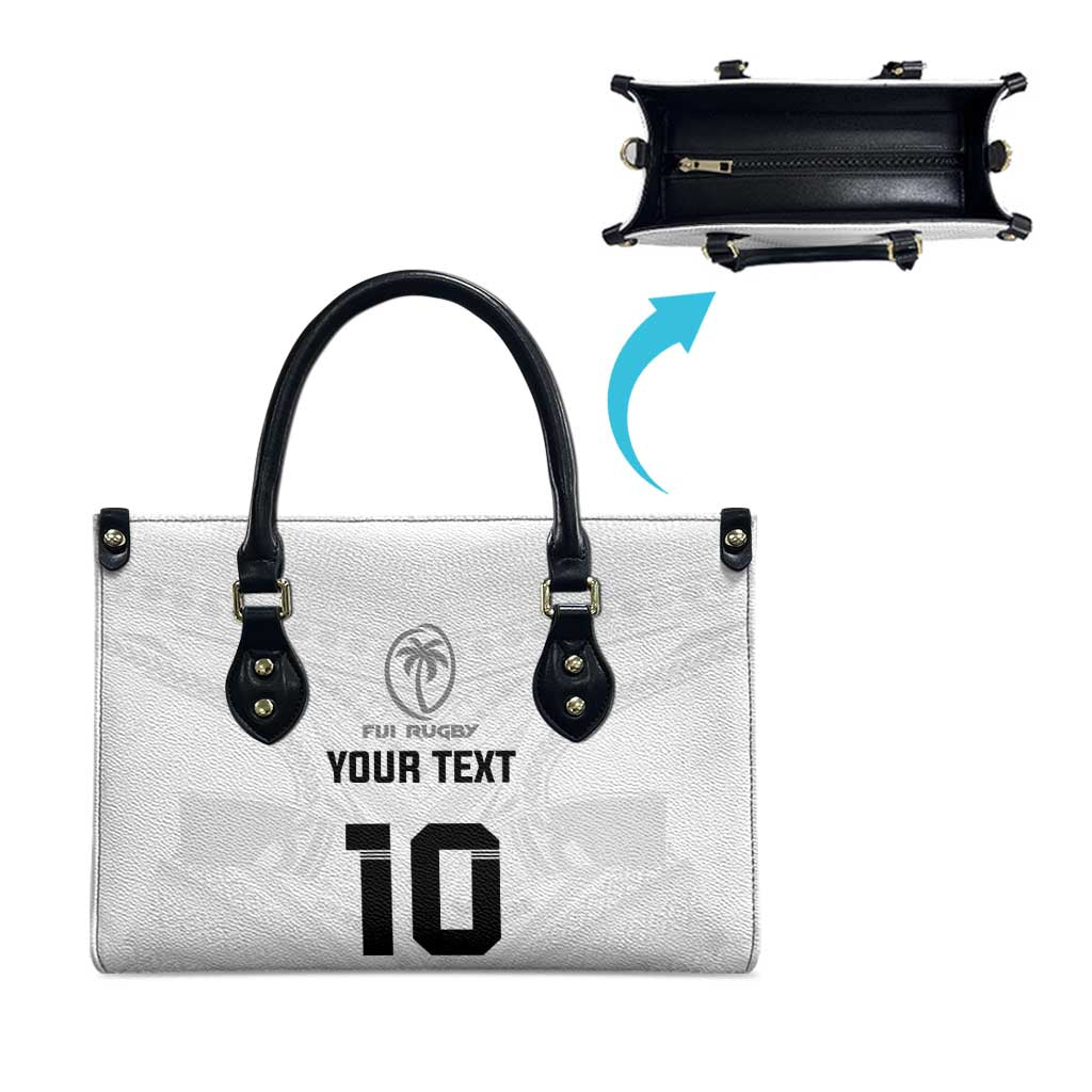 Custom Fiji Rugby Leather Bag Tapa Tribal Motifs Sporty Style LT03 - Polynesian Pride