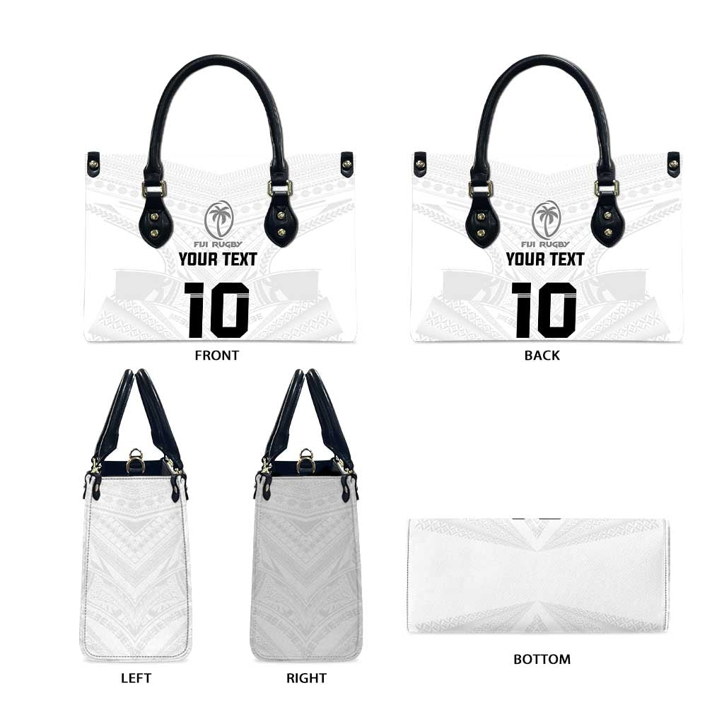 Custom Fiji Rugby Leather Bag Tapa Tribal Motifs Sporty Style LT03 - Polynesian Pride