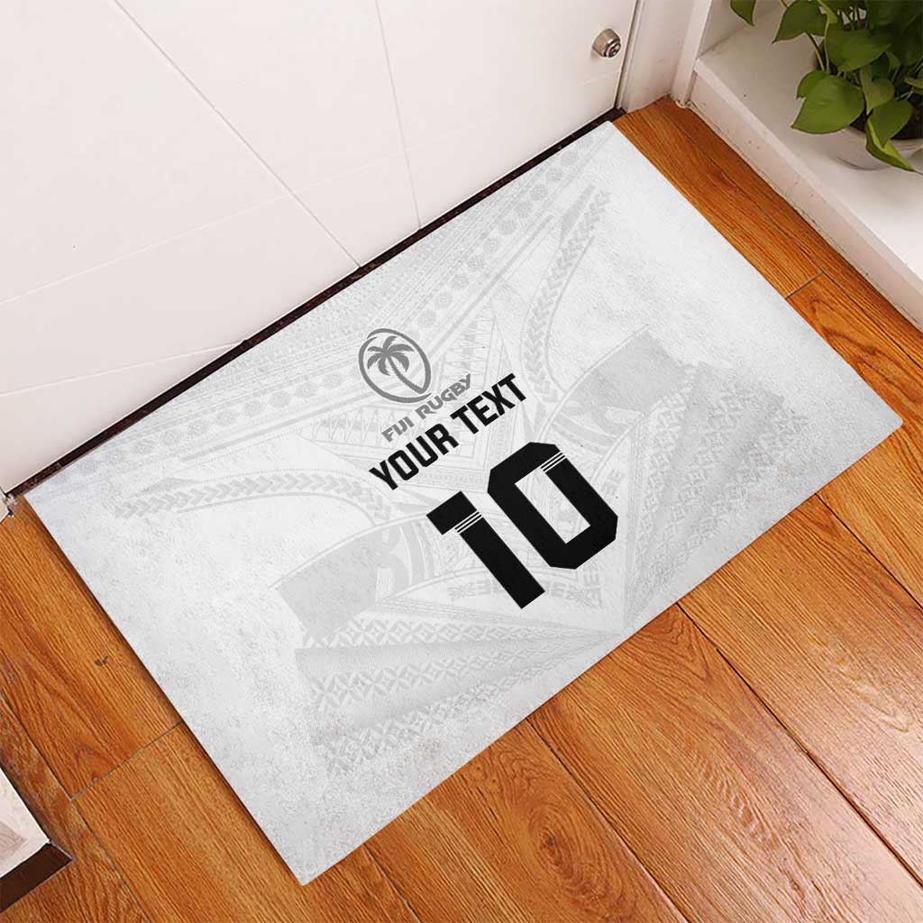 Custom Fiji Rugby Rubber Doormat Tapa Tribal Motifs Sporty Style LT03 - Polynesian Pride