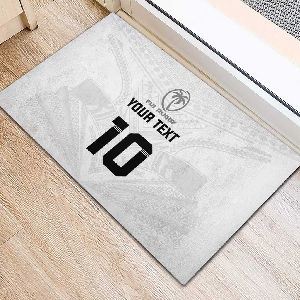 Custom Fiji Rugby Rubber Doormat Tapa Tribal Motifs Sporty Style LT03 - Polynesian Pride