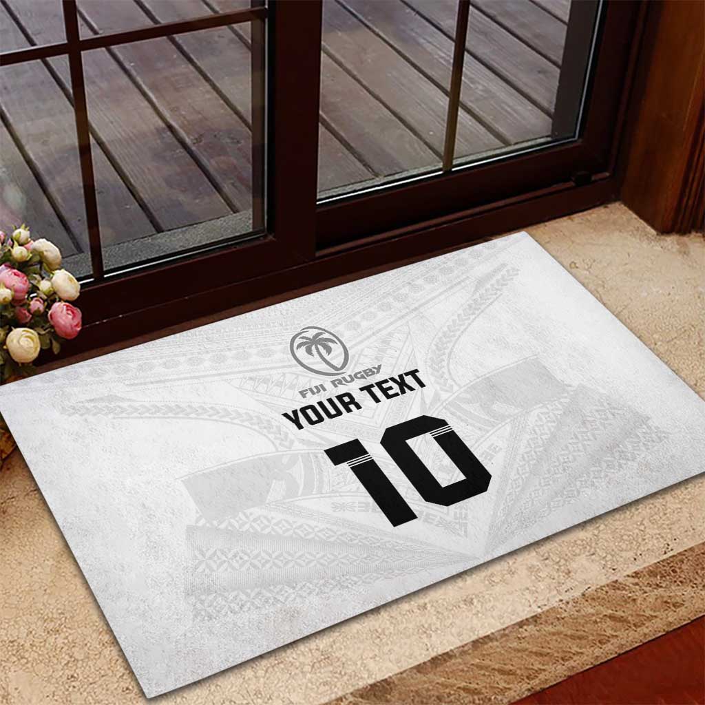 Custom Fiji Rugby Rubber Doormat Tapa Tribal Motifs Sporty Style LT03 - Polynesian Pride