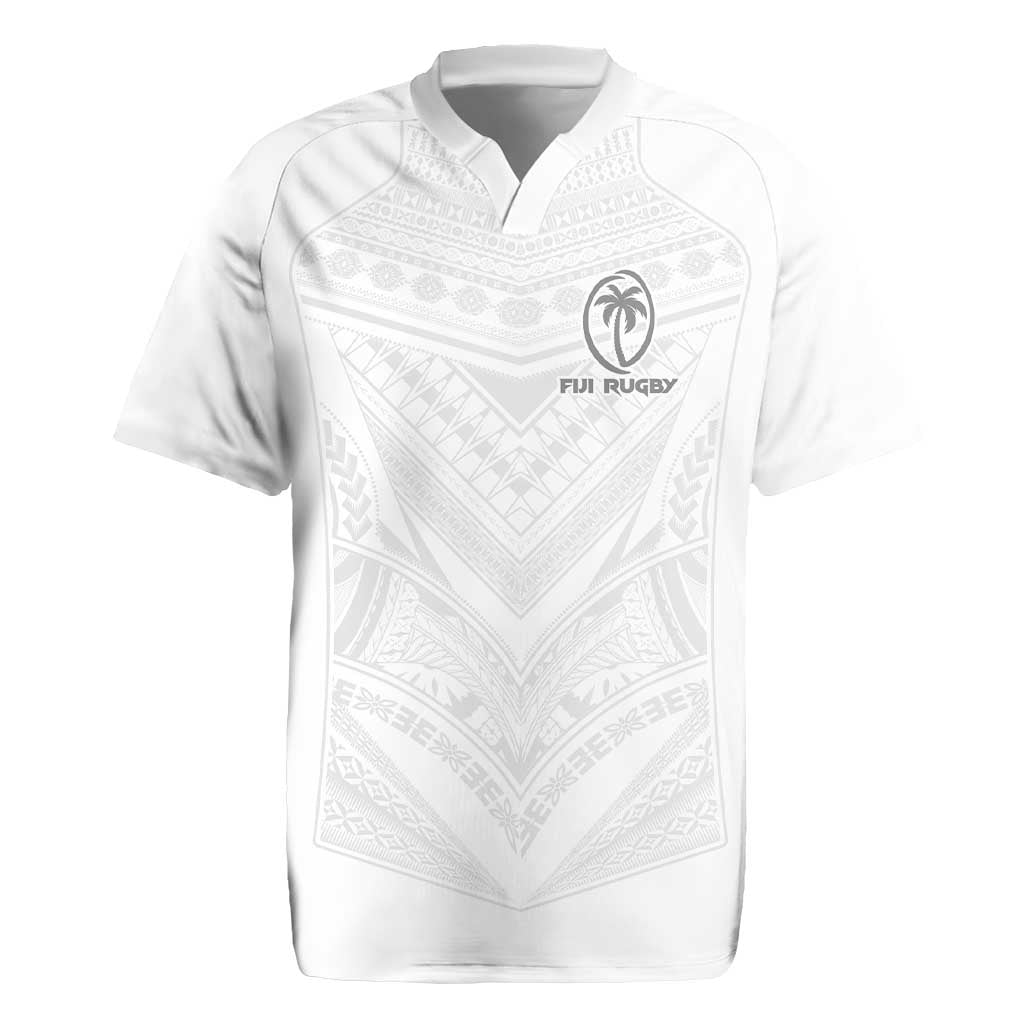 Custom Fiji Rugby Rugby Jersey Tapa Tribal Motifs Sporty Style LT03 White - Polynesian Pride