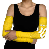 Custom Niue Rugby Arm Sleeves Hiapo Tribal Motifs Sporty Style LT03 - Polynesian Pride