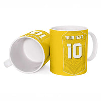 Custom Niue Rugby Ceramic Mug Hiapo Tribal Motifs Sporty Style LT03 - Polynesian Pride