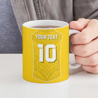 Custom Niue Rugby Ceramic Mug Hiapo Tribal Motifs Sporty Style LT03 - Polynesian Pride