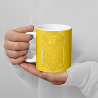 Custom Niue Rugby Ceramic Mug Hiapo Tribal Motifs Sporty Style LT03 - Polynesian Pride