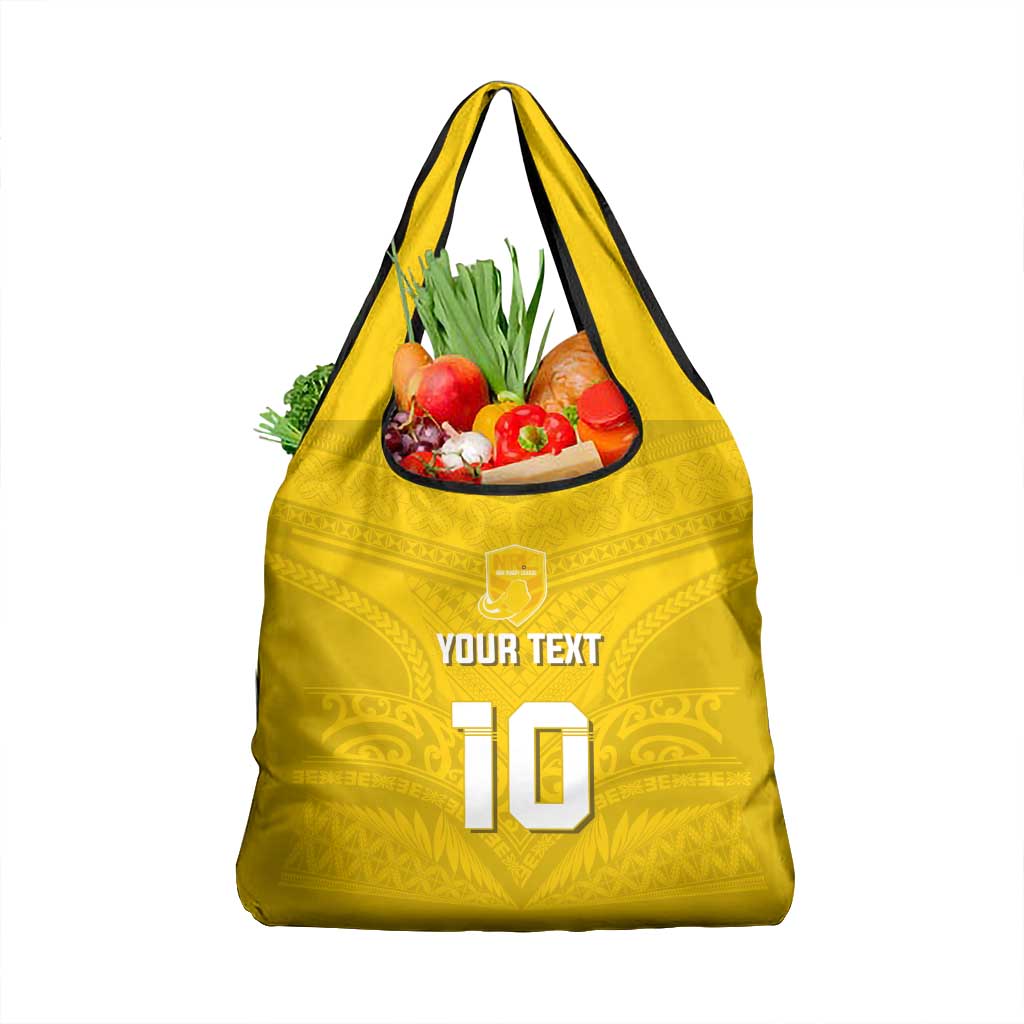 Custom Niue Rugby Grocery Bag Hiapo Tribal Motifs Sporty Style LT03 1-pack One Size Yellow - Polynesian Pride