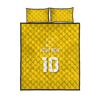 Custom Niue Rugby Quilt Bed Set Hiapo Tribal Motifs Sporty Style LT03 - Polynesian Pride