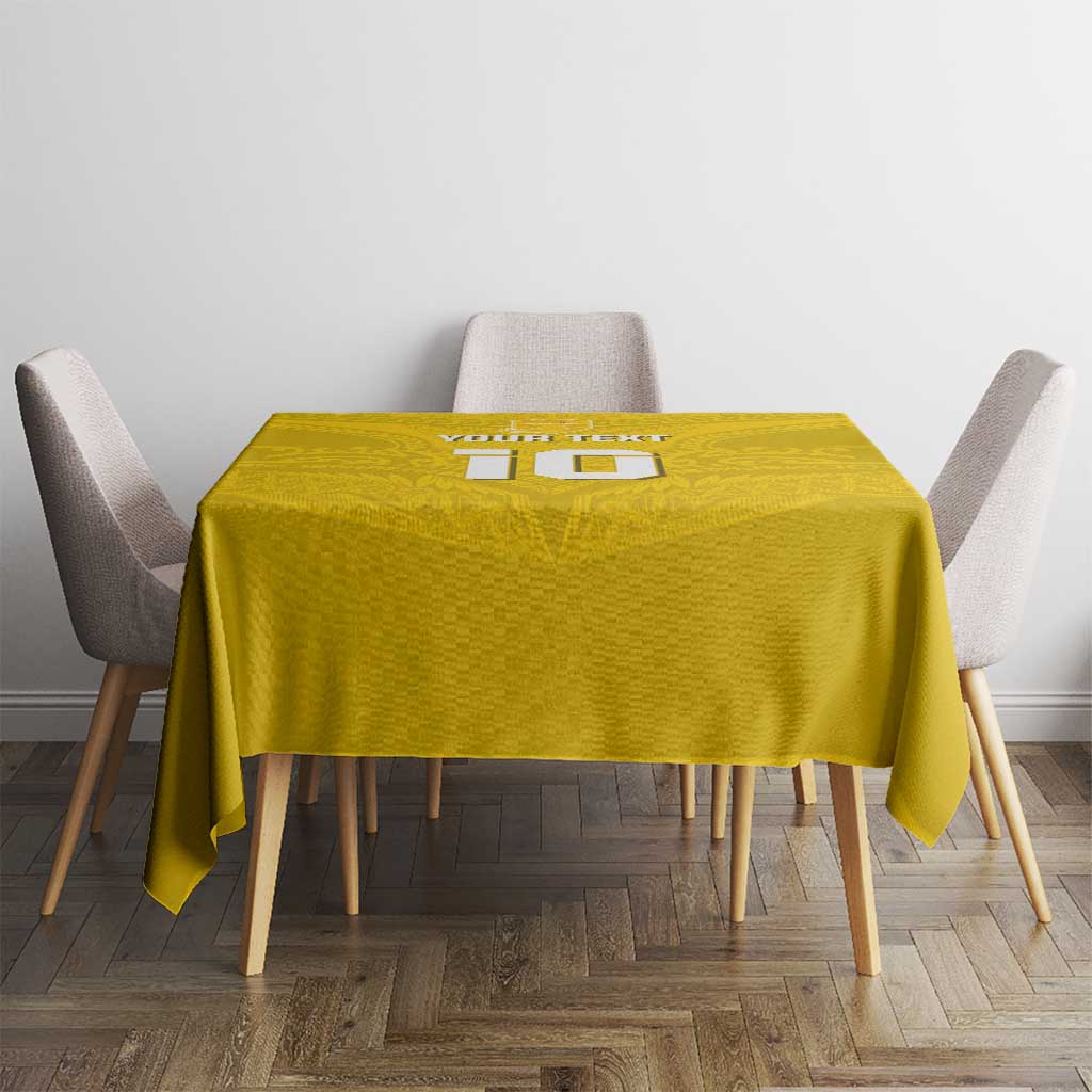 Custom Niue Rugby Tablecloth Hiapo Tribal Motifs Sporty Style LT03 - Polynesian Pride