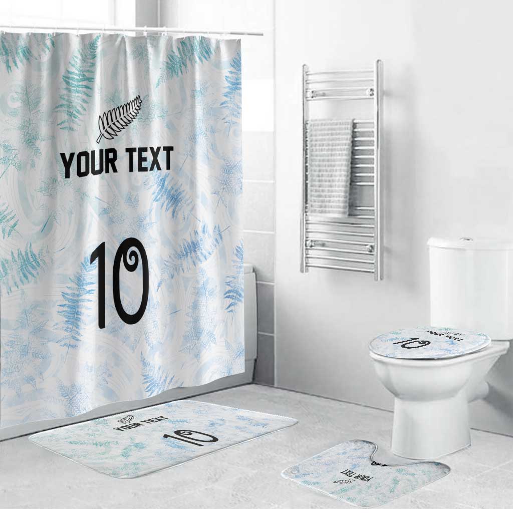 Custom New Zealand Football Bathroom Set The Whites-Aotearoa Inspired LT03 Bathroom Set (4 pcs) White - Polynesian Pride