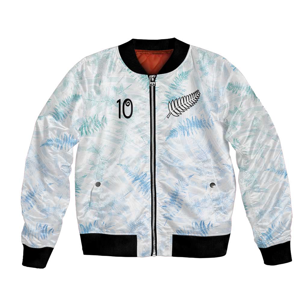 Custom New Zealand Football Bomber Jacket The Whites-Aotearoa Inspired LT03 Unisex White - Polynesian Pride