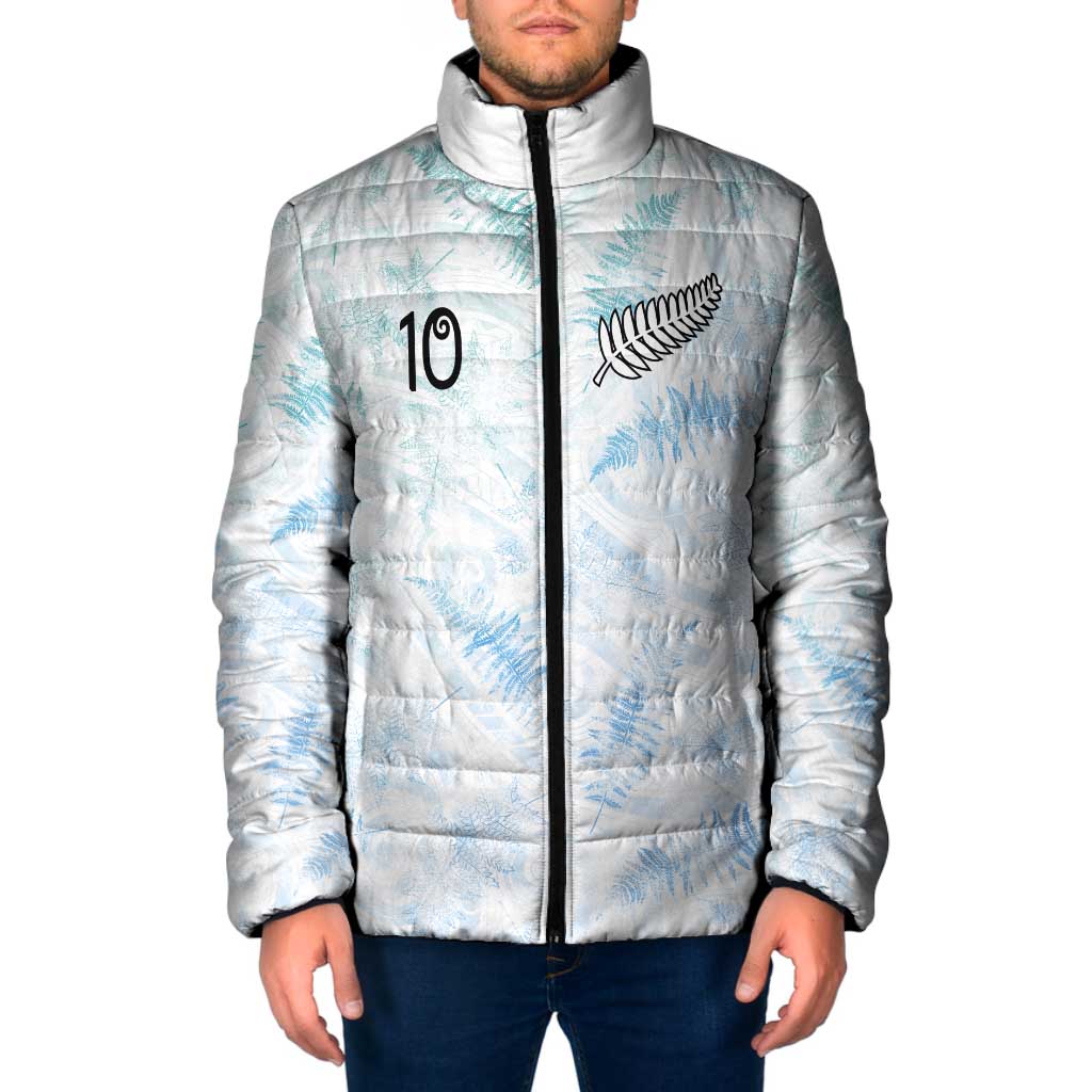 Custom New Zealand Football Padded Jacket The Whites-Aotearoa Inspired LT03 Men White - Polynesian Pride