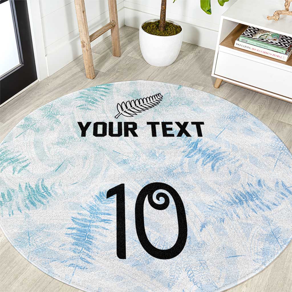 Custom New Zealand Football Round Carpet The Whites-Aotearoa Inspired LT03 White - Polynesian Pride