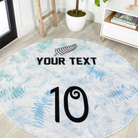 Custom New Zealand Football Round Carpet The Whites-Aotearoa Inspired LT03 White - Polynesian Pride