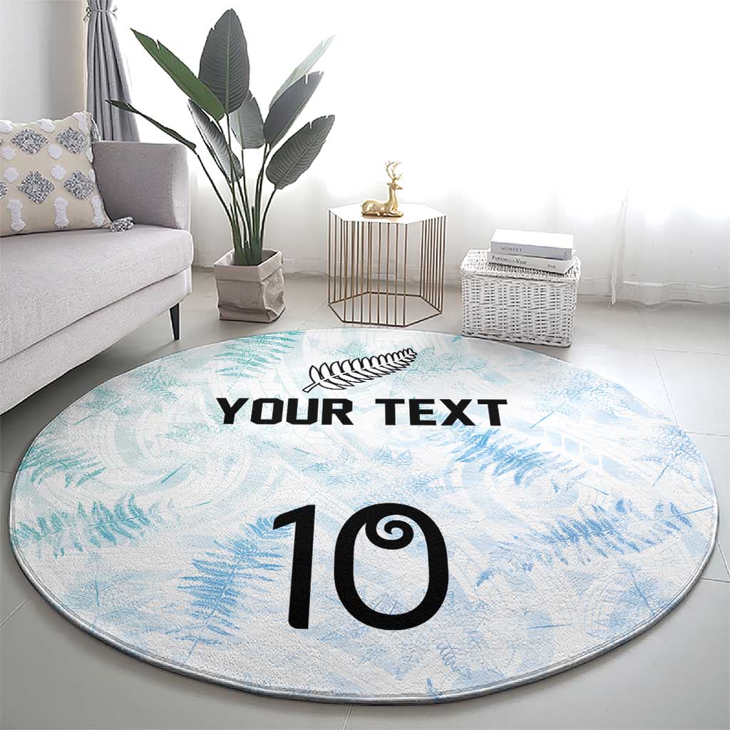 Custom New Zealand Football Round Carpet The Whites-Aotearoa Inspired LT03 - Polynesian Pride