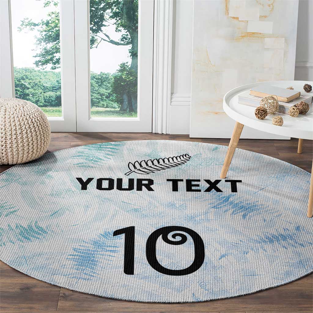 Custom New Zealand Football Round Carpet The Whites-Aotearoa Inspired LT03 - Polynesian Pride