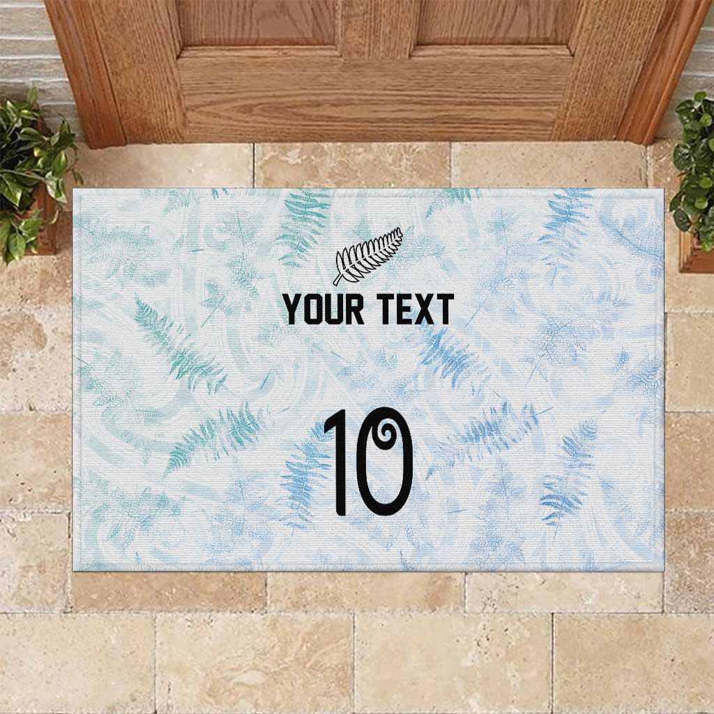 Custom New Zealand Football Rubber Doormat The Whites-Aotearoa Inspired LT03 White - Polynesian Pride