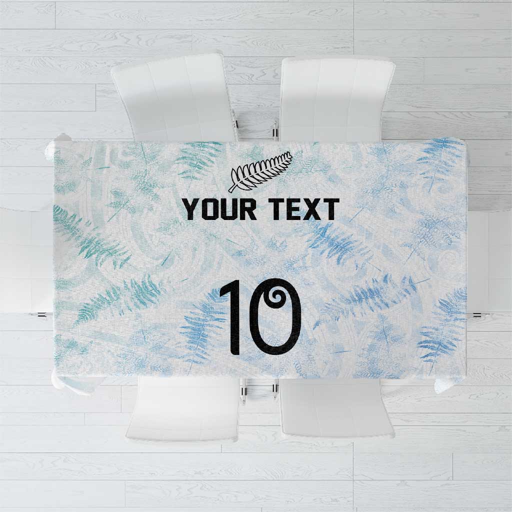 Custom New Zealand Football Tablecloth The Whites-Aotearoa Inspired LT03 White - Polynesian Pride