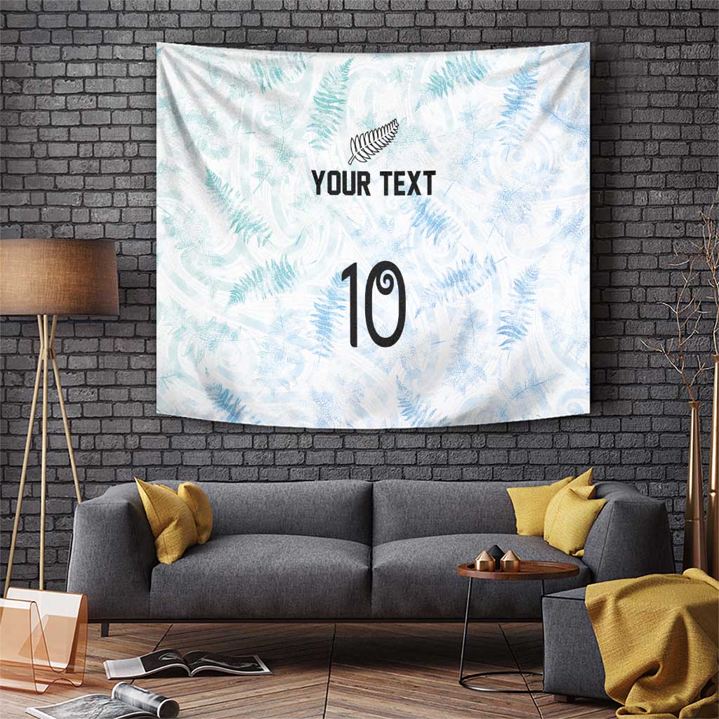 Custom New Zealand Football Tapestry The Whites-Aotearoa Inspired LT03 White - Polynesian Pride