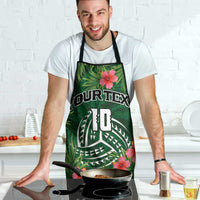 Custom Hawaii Volleyball Apron Kakau Abstract and Tropical Plants Green Color LT03 - Polynesian Pride