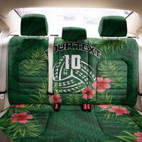 Custom Hawaii Volleyball Back Car Seat Cover Kakau Abstract and Tropical Plants Green Color LT03 - Polynesian Pride