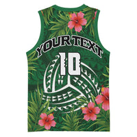 Custom Hawaii Volleyball Basketball Jersey Kakau Abstract and Tropical Plants Green Color LT03 - Polynesian Pride