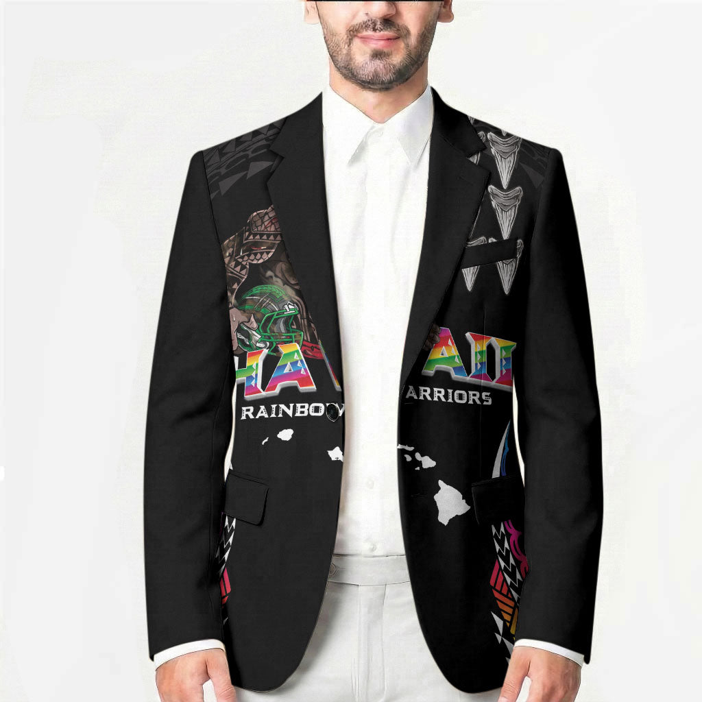 Custom Hawaii Rainbow Warriors Blazer Kakau Shark Tooth and Polynesian Art Tattoo LT03 - Polynesian Pride