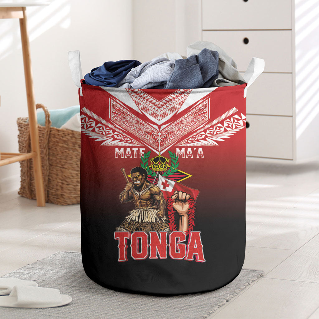Mate Ma'a Tonga Laundry Basket Traditional Warrior and Ngatu Art Pattern