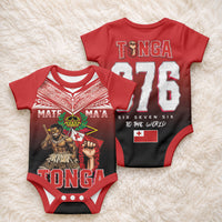 Mate Ma'a Tonga Baby Onesie Traditional Warrior and Ngatu Art Pattern LT03 - Polynesian Pride