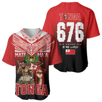 Mate Ma'a Tonga Baseball Jersey Traditional Warrior and Ngatu Art Pattern LT03 - Polynesian Pride