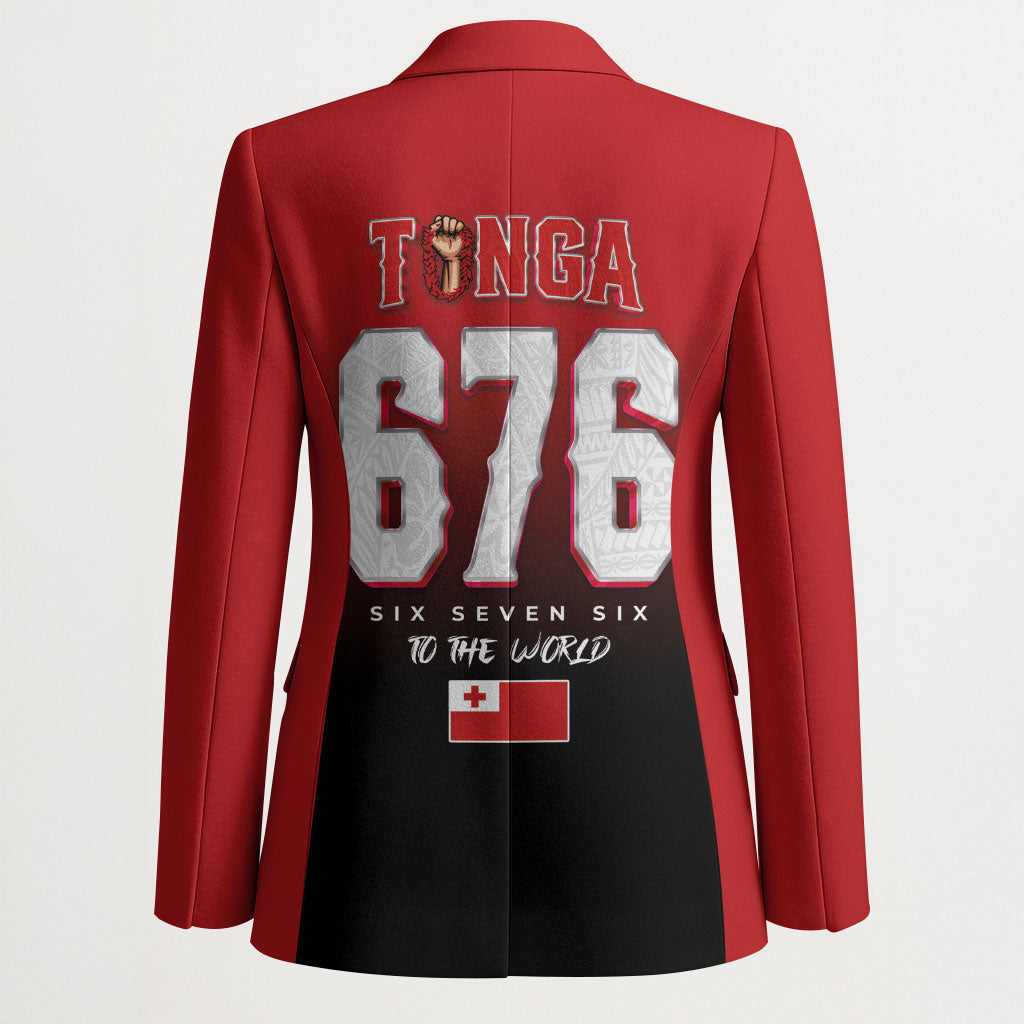 Mate Ma'a Tonga Blazer Traditional Warrior and Ngatu Art Pattern LT03 - Polynesian Pride