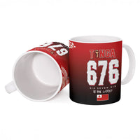 Mate Ma'a Tonga Ceramic Mug Traditional Warrior and Ngatu Art Pattern