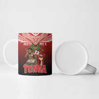Mate Ma'a Tonga Ceramic Mug Traditional Warrior and Ngatu Art Pattern
