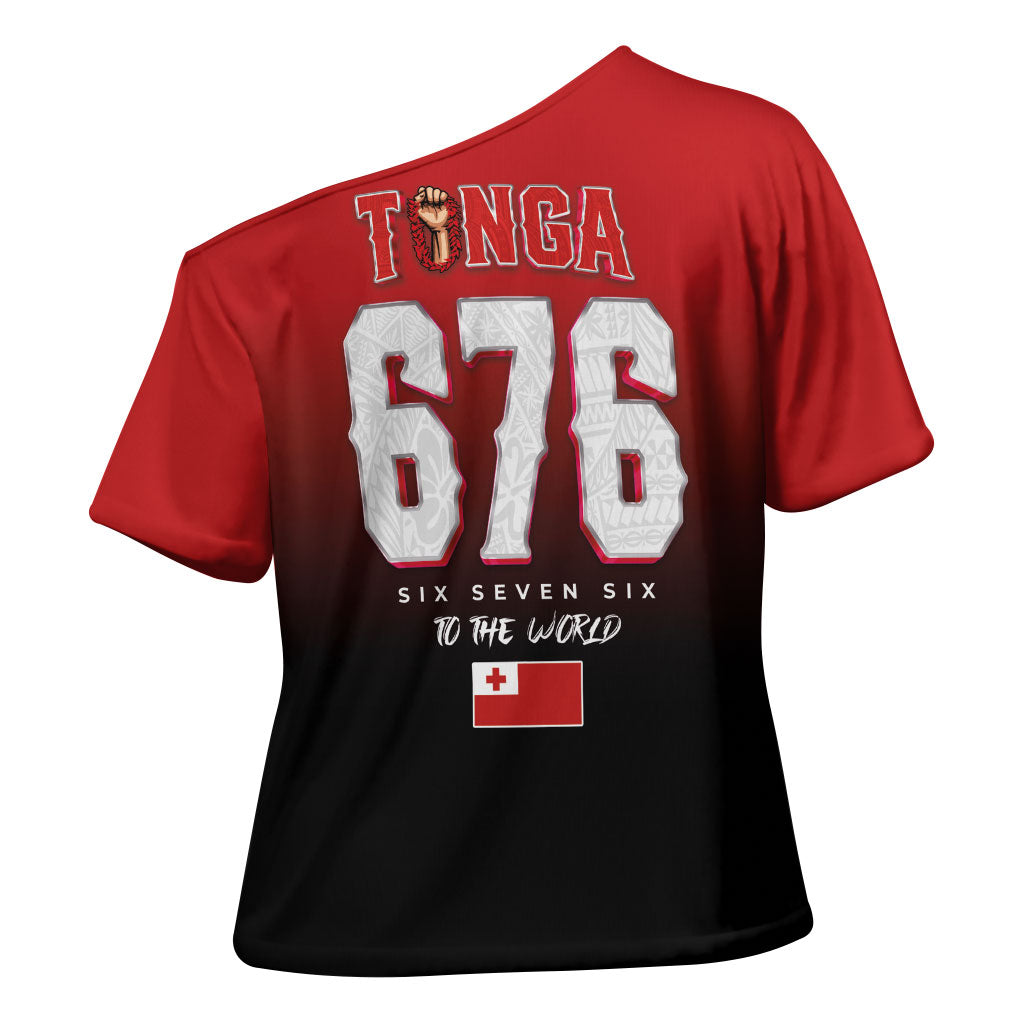 Mate Ma'a Tonga Cross Shoulder Shirt Traditional Warrior and Ngatu Art Pattern LT03 - Polynesian Pride